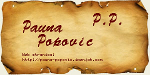 Pauna Popović vizit kartica